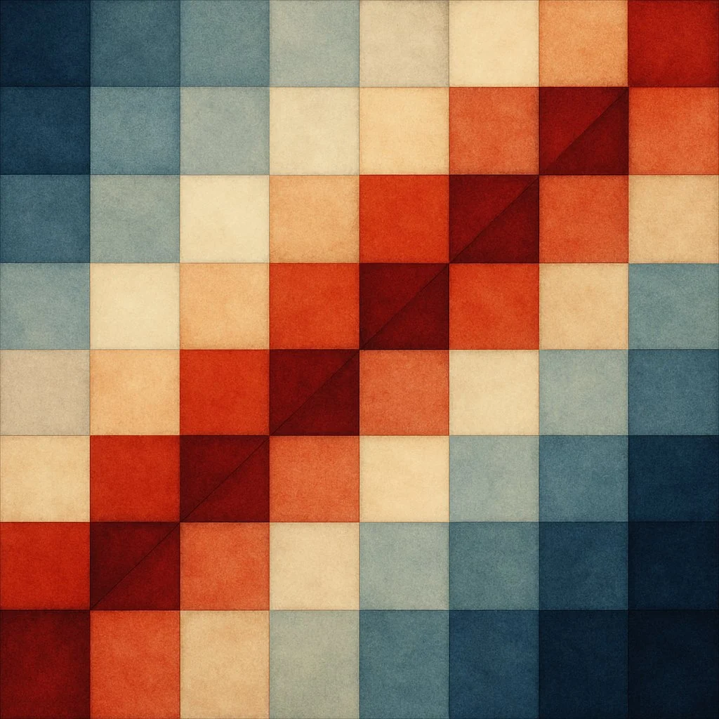Red and blue grid of a correlation matrix, the central tool of correlation analysis